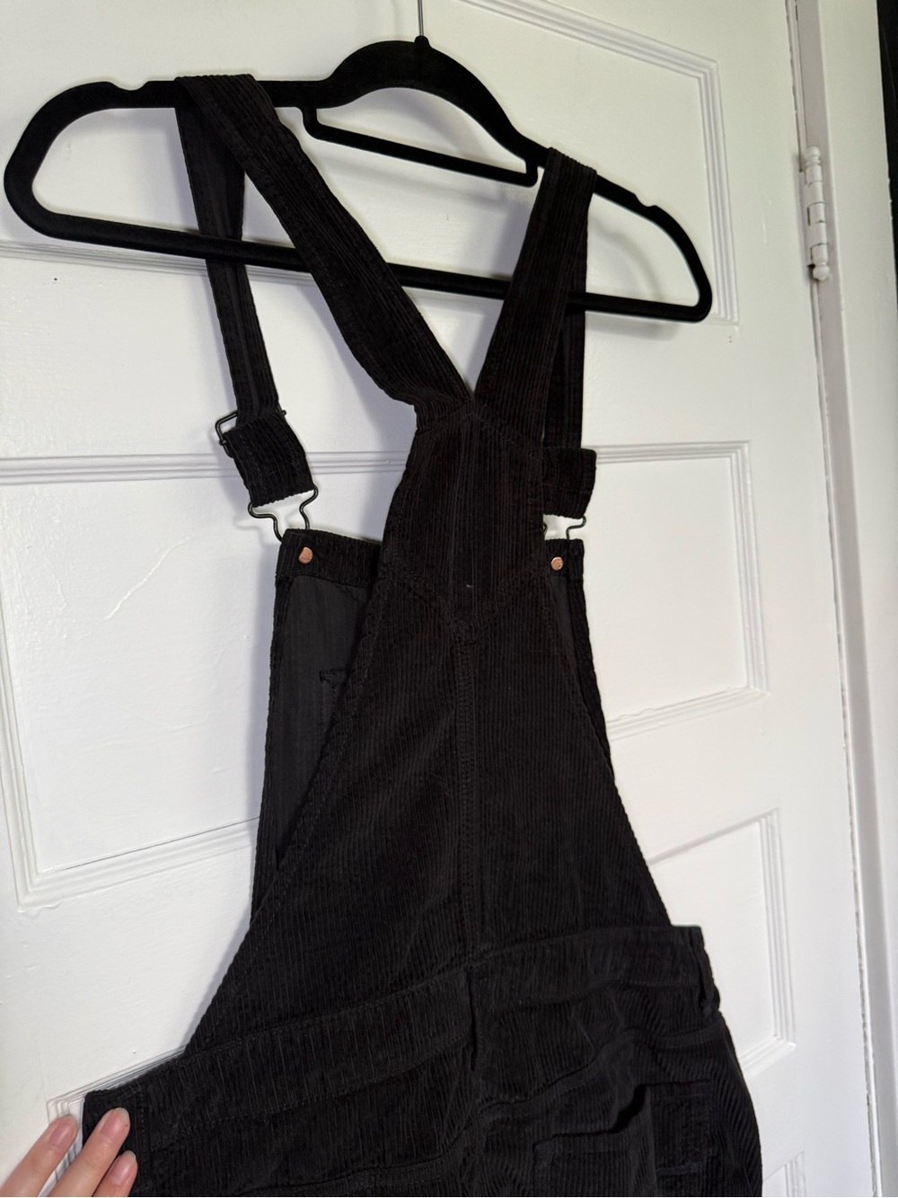 American Eagle Outfitters Black Corduroy Overall Mini Dress 90’s Grunge Fall M - Picture 13 of 13